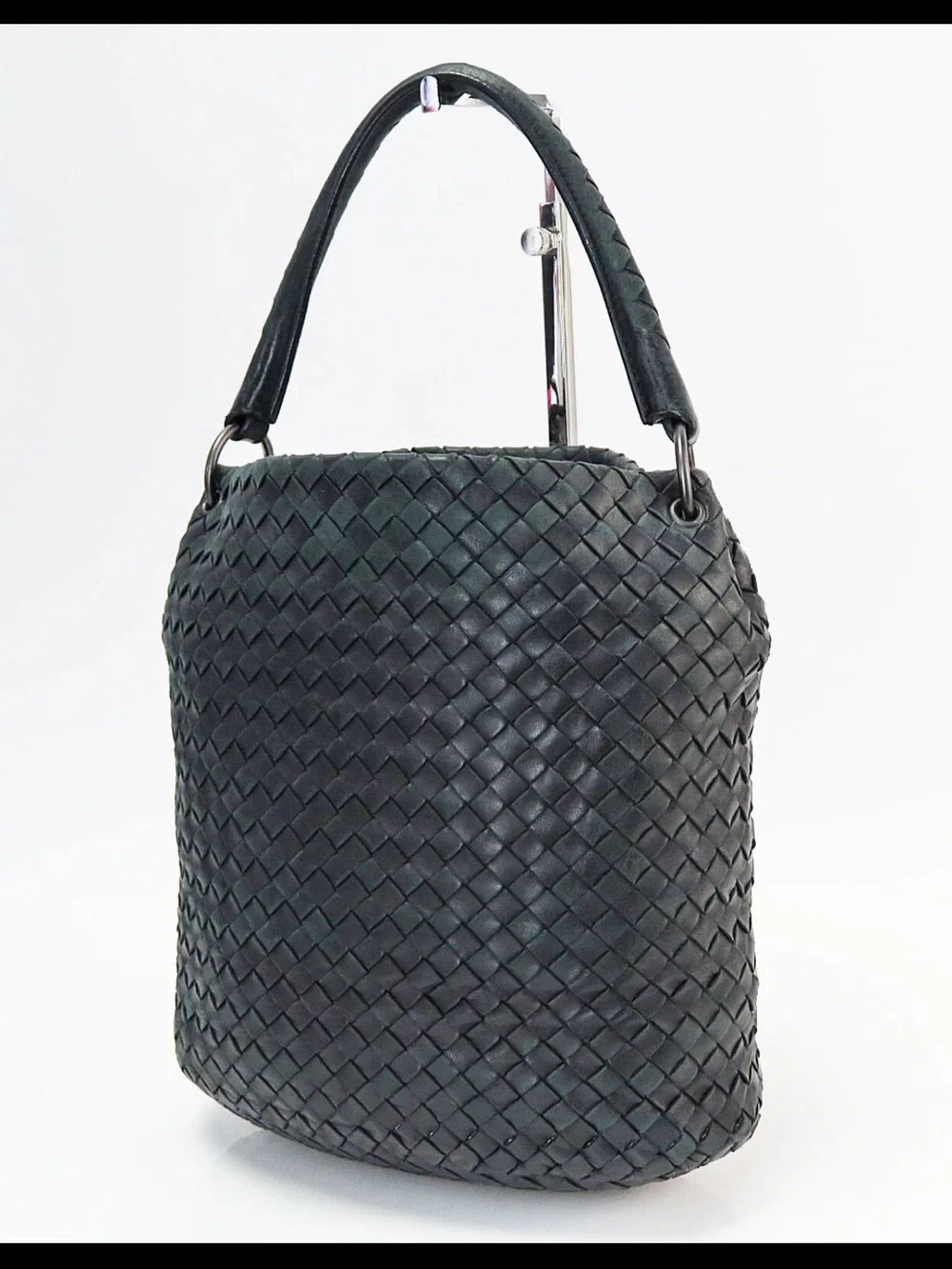 Bottega Veneta Black Intrecciato Top-Handle Hobo
